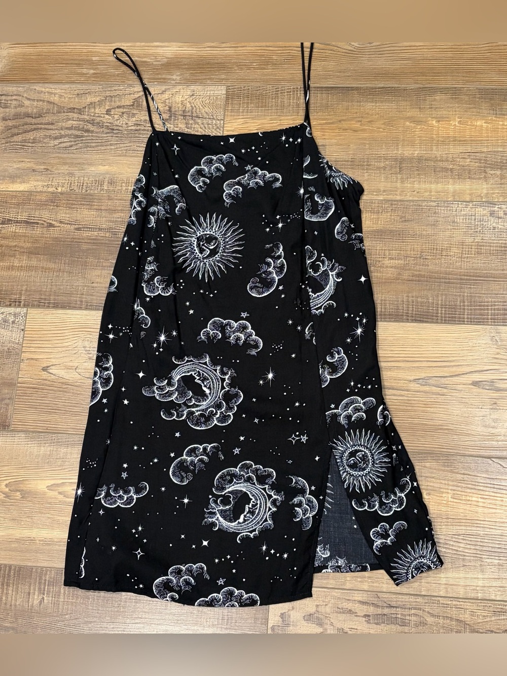 Motel Rocks Black Celestial Slip Mini Dress